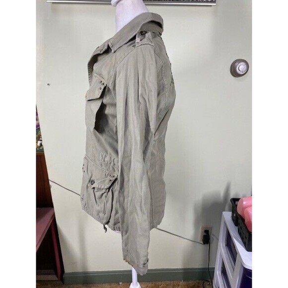 Mason's Woman Rites EU Size 42 Embroidered Studded Green Utility Jacket Full Zip - Picture 16 of 16